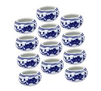 VILLFUL 12pièces Encrier Céramique Multifonctionnel Récipient Encre De Calligraphie Porte-pinceau à Encre Lot Pour Bureau Salle Étude Et Atelier Art