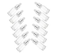 VILLFUL 12pièces Lot De Flacons Compte-gouttes Pour Huiles Essentielles Bouteilles Verre Transparents Petits Flacons Portables Pour Parfum Ou Liquide