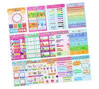 VILLFUL 14 pièces Lot de Posters Éducatifs Autocollants Anglais pour Garçon Fille Carte Murale Apprentissage Précoce Couleur Vive pour Chambre et Classe