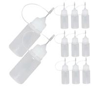 VILLFUL 15 pièces Lot de Flacons Vide avec Embout Pointe Aiguille pour Colle Liquide et Huile Bouteilles Applicatrices Précises Plastique Blanc pour Bricolage DIY et Réparation à Domicile
