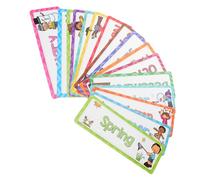 VILLFUL 16 Pièces Anglais pour Garçon Fille Mots Mois et Saisons Décoration Éducative pour Jardin Denfants et Salle de Classe Améliore et Compétences Linguistiques