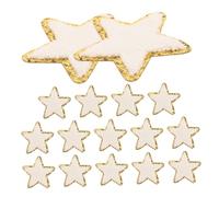 VILLFUL 16 Pièces Écussons Étoile à Coudre avec Bord Sequin Doré Patchs Brodés Autocollants pour Vêtements Sacs Chapeaux Personnalisation et Résistante Au Lavage