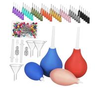 VILLFUL 173 Pièces Outils de Poterie avec Bouteilles Applicatrices à Pointe Précise Kit Accessoires Plastique et Caoutchouc pour Glaçage et Sculptures Argile