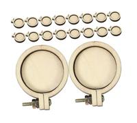 VILLFUL 18 Pcs Mini Pendentif Cercle à Broder Rond en Bois Naturel 18 Pcs 3 CM X 2,5 CM Cadre d'Exposition de Broderie pour Bijoux DIY, Petit Tambour à Broder pour Loisirs Créatifs et
