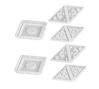 VILLFUL 2 Ensembles Moule Silicone pour Bougeoir Pyramide DIY Résine Cire Plâtre Haute Température Décor Maison avec Formes Lune Étoile Cœur