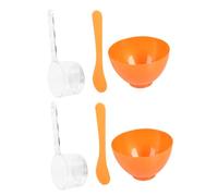 VILLFUL 2 ensembles Set de Bols à Facial PP Doré avec Spatule et Tasse Doseuse Outils DIY pour Soins Visage Mélange Facile et