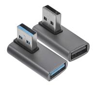 VILLFUL 2 pièces Adaptateur USB à Degrés Connecteur Mâle vers Femelle Double Orientation Transfert Rapide Compatible PC et Laptop Accessoires de Charge Lot
