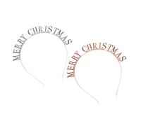 VILLFUL 2 Pièces Bandeaux à Lettre Alliage avec Diamants Accessoires de Cheveux Couronne pour Femmes et Filles Bandeaux de Noël et Or Rose et Adorable