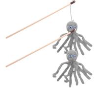 VILLFUL 2 Pièces Bâtonnet à Taquiner pour Chat, Interactif Peluche Poulpe