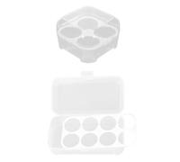 VILLFUL 2 pièces Boîte de Rangement Maquillage Transparente Multi-Compartiments Boîte Organisatrice pour Éponges et Cotons Protection Poussière Capacité Importante Plastique