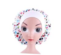 VILLFUL 2 pièces Bonnet de Nuit Élastique pour Garçon Fille Large Bord Rond Protecteur Confortable et Spacieux Motif Ananas et Points Colorés Lot