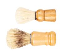 VILLFUL 2 pièces Brosse de Rasage pour Hommes Manche Bois Poils Sanglier Durables Légers Pratiques pour Barbe Salon Voyage Cadeau Fête des Pères