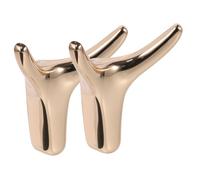 VILLFUL 2 pièces Crochets Muraux Design Corne Métal Support Vêtements et Serviettes Fixation sans Perçage Robuste et Pratique pour Salle de Bain et Porte Manteau