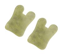 VILLFUL 2 Pièces Gua Sha Massage Tool Jade Naturel Outil Facial et Corps Massage Grattage Peau Âge Relaxation et Confortable Santé pour Visage et Corps