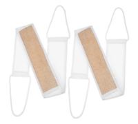 VILLFUL 2 pièces Loofah Sponge Exfoliating Back Scrubber With Strap Handle Large Natural Bath Washcloth For Deep Cleansing And Dead Skin Removal Body Scrubber For Men And Women Bathroom