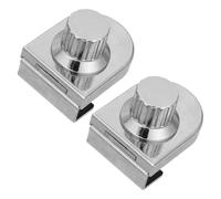 VILLFUL 2 Pièces Lot de 2 Serrures de Porte sans Perçage en Alliage Argenté pour Vitrine Verre Jusqu'à 8 MM, Verrouillage Sécurisé pour Armoire à Bijoux, Cave à Vin et Présentoirs