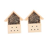 VILLFUL 2 Pièces Maison pour Abeilles Abri Extérieur pour Pollinisateurs Lot de Refuge pour Abeilles Charpentières et Insectes pour Jardin