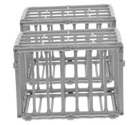 VILLFUL 2 pièces Mini Cage Modèle Plastique Accessoire Décoratif DIY pour Animaux Miniature et Réaliste pour Décoration de Table