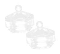 VILLFUL 2 pièces Nail Dappen Dish With Lid Compact Round Glass Bowls For Acrylic Nail Supplies Practical Manicure Liquid And Powder Holder