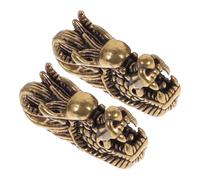 VILLFUL 2 pièces Pendentif Laiton Tête de Dragon à Longues Cornes Ornement DIY Chic et Créatif pour Porte-clés et Décoration de Sac Lot