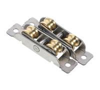 VILLFUL 2 pièces Poulie Porte Coulissante Acier Inoxydable Anti-rouille Roues Double Galet pour Portes Placard et Fenêtres Kit Remplacement Roulettes Rail Coulissant