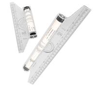 VILLFUL 2 pièces Règle de Dessin Roulante Transparente Outil Multifonction de Mesure Angle et Règle Parallèle Portable pour Étudiants et Ingénieurs