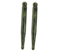 VILLFUL 2 pièces Stylo Acupressure Jade Naturel pour Massage Facial et Yeux Relaxation Musculaire et Soin Peau Outil de Réflexologie et Gua Sha pour Usage Quotidien