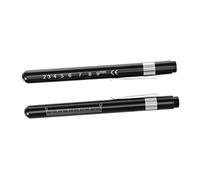 VILLFUL 2 Pièces Stylo Médical Led Réutilisable Avec Indicateur De Diamètre De L'œil Lot De Penlights Noir Pour Infirmières Et Médecins Portable Aluminium