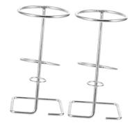 VILLFUL 2 pièces Support Porte-cornet de Crème Glacée Acier Inoxydable Présentoir Polyvalent pour Glaces Frites et Popcorn Base Stable pour Fêtes Mariages et Anniversaires