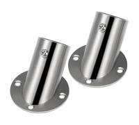 VILLFUL 2 Pièces Support Tringle Inoxydable avec Flasque Latérale Fixation Incliné Support Barre Penderie Corrosion pour Balcon Salle de Bain Chambre Cuisine