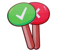 VILLFUL 2 pièces Vote Paddle Classroom Answer Board PVC Tempered Material Double Sided Handheld Judge Prop For Teaching Interaction And Informal Assessment