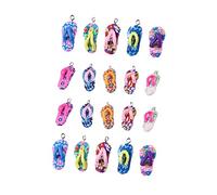 VILLFUL 20 Pièces Breloques Argile Forme de Tongs Accessoires DIY pour Fabrication de Bijoux Bracelets Colliers Mix Couleurs
