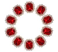 VILLFUL 20 Pièces Breloques Carrées Strass Rouges pour Chaussures et Accessoires DIY Décorations Plates Résistantes pour Vêtements Pulls Créations Artisanales
