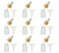 VILLFUL 20 pièces Flacons Compte-gouttes Vides avec Entonnoirs Bouteilles Rechargeables pour Huiles Essentielles Cosmétiques et Voyages Transparent Mat Lot Pratique pour Échantillons