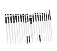 VILLFUL 20 pièces Set de Pinceaux Maquillage Yeux Kit Portable pour Eyeliner et Fard à Paupières Manches Plastique Blanc et Noir Adaptés Débutants et Usage Quotidien