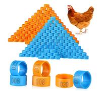 VILLFUL 200pièces Anneaux Numérotés pour Jambes De Poules Clips Identification pour Oiseaux Pigeons Et Canards Ensemble Pratique De De Légères