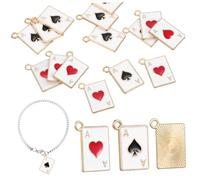 VILLFUL 20Pièces Pendentifs de Poker Lot de Charms pour Fabrication de DIY Élégantes pour Bracelets Boucles Oreilles Plus