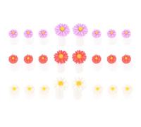 VILLFUL 24 Séparateurs D'orteils en Silicone Colorés Forme Marguerite, Lot 3 Sets 24 Pièces pour Pédicure Nail Art, Accessoires Manucure Salon et Usage Personnel