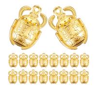 VILLFUL 25 Pièces Pendentifs Scarabée Égyptien Doré Breloques Coléoptère Vintage pour Bracelets Colliers Porte-clés DIY Accessoires Bijoux Durables et Créatifs