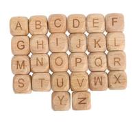 VILLFUL 260 Pièces Perles Alphabet de Hêtre Lot de Cubes Carrés Lettres pour Bricolage Bijoux Bracelets et Colliers Perles Naturelles pour Activités Éducatives et Création DIY