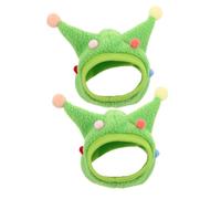 VILLFUL 2pièces Casquette De Cosplay pour Dragon Barbu Lot de Chapeau avec Cornes Accessoires De Costume pour Petit Animal Hamster Vert Design Amusant