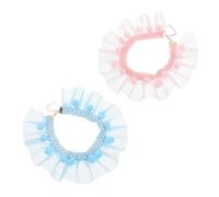 VILLFUL 2pièces Collier pour Chat Dentelle Ajustable Accessoires De Mode pour Animaux De Compagnie De Coloris