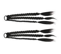 VILLFUL 2pièces Extension Cheveux Tressée Queue Cheval Lot Longue avec Élastique Perruque Synthétique pour Coiffure Femme Filles