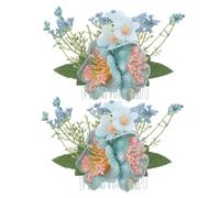 VILLFUL 2pièces Peigne Cheveux Fleur Hawaienne Lot avec Hibiscus Artificiel Barrette Bohème pour Mariage Plage Accessoire Cheveux Demoiselle Honneur
