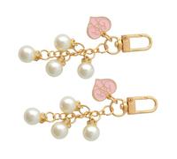 VILLFUL 2pièces Porte-clés Forme De Cœur Avec Perles Décor De Sac à Dos Et Chaîne Accessoire Pour Femme