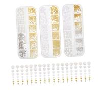 VILLFUL 3 Boîtes Boîtes de Perles et pour Ongles Demi Ronds Perles Plastique Petites pour Manucure DIY Décorations Femme pour Nail Art Créatif