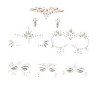 VILLFUL 3 feuilles Autocollants Visage Lumineux Fluorescents Décorations Visage Glow In The Dark pour Halloween Fête Festival Gemmes Vertes Brillantes Safe Adultes