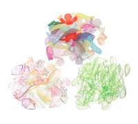 VILLFUL 3 paquets Breloques Colorées Demi-transparentes pour Fabrication Bijoux DIY Accessoires Pour Colliers Bracelets Mélange Formes Vertes et Fleurs