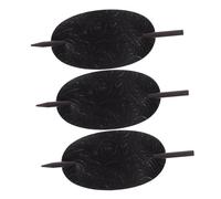 VILLFUL 3 pièces Barrette Chignon Cuir avec Bâton Accessoire Cheveux Élégant Épingle pour Queue de Cheval Maintien Sûr Types de Cheveux Lot de Noir