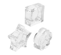 VILLFUL 3 Pièces Bol À Ongles Verre Motifs Étoile Fleur Glace Support Liquide Nettoyant Brosse Palette Mélange Accessoires Manucure Salon Professionnel